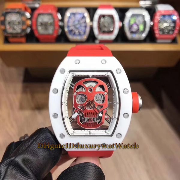 Edition rm052 rm 052 keleton red hollow kull head miyota automatic men watch white ceramic ca e red rubber trap apphire watche, Slivery;brown
Edition rm052 rm 052 keleton red hollow kull head miyota automatic men watch white ceramic ca e red rubber trap apphire watche, Slivery;brown
