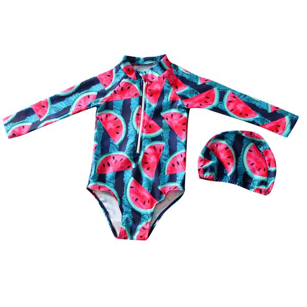 Watermelon print Kids UV protection Swimsuit Baby Girls Long Sleeve Fruit Beach Zip Swimwear Hat Clothes Set Monokini Swimsuit
Watermelon print Kids UV protection Swimsuit Baby Girls Long Sleeve Fruit Beach Zip Swimwear Hat Clothes Set Monokini Swimsuit