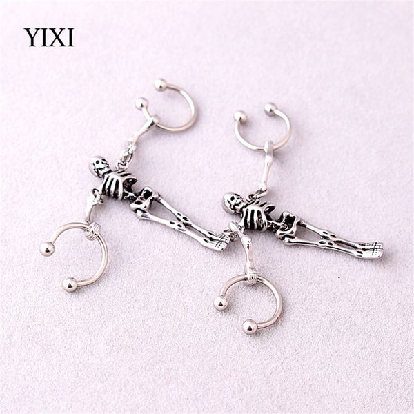 yixi skeleton earrings silver horseshoe piercing industrial vintage punk stainless steel earrings for men women biker jewelry, Golden 
yixi skeleton earrings silver horseshoe piercing industrial vintage punk stainless steel earrings for men women biker jewelry, Golden