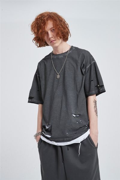 mens designer stree style tshirts fashion hole vintage tees casual short sleeve crew neck tees men clothing, White;black
mens designer stree style tshirts fashion hole vintage tees casual short sleeve crew neck tees men clothing, White;black