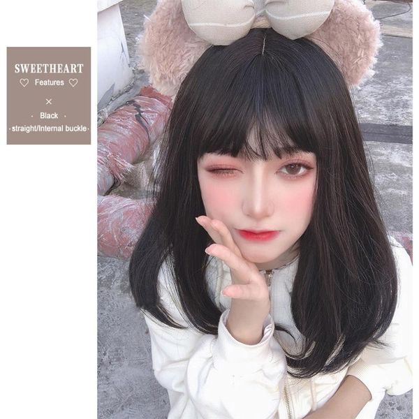 ailiade 17"wigs with bangs short straight heat resistant jk bobo hairstyle synthetic hair for women cosplay daily party, Black
ailiade 17"wigs with bangs short straight heat resistant jk bobo hairstyle synthetic hair for women cosplay daily party, Black