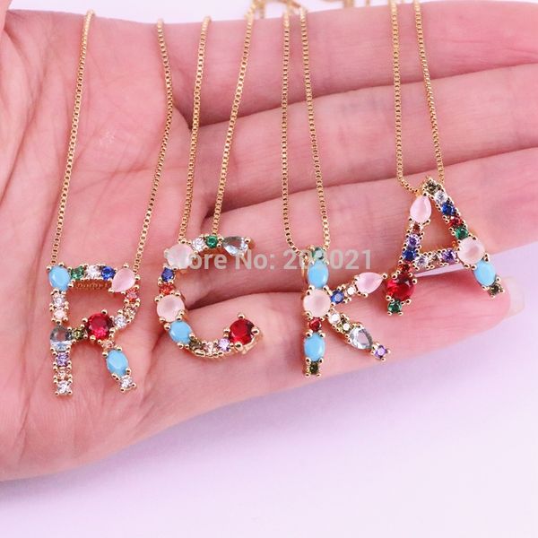 10Pcs Wholesale multicolor CZ charm necklace,fashion 26 Gold Alphabet letter pendant necklace,micro pave zircon letter necklaces
10Pcs Wholesale multicolor CZ charm necklace,fashion 26 Gold Alphabet letter pendant necklace,micro pave zircon letter necklaces