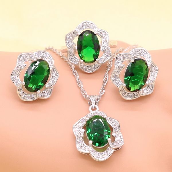 silver color green imitated emerald crystal white zirconia bridal jewelry sets for women necklace pendant earrings rings
silver color green imitated emerald crystal white zirconia bridal jewelry sets for women necklace pendant earrings rings