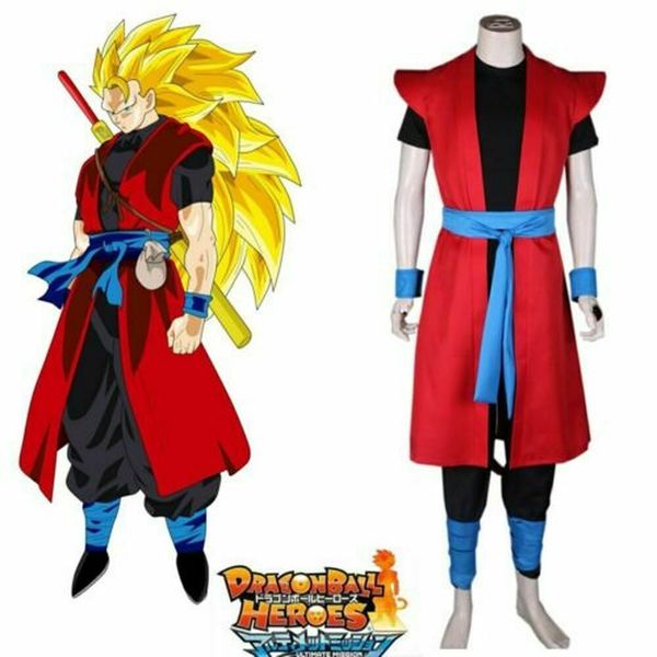 super dragon ball heroes kakarot zeno son goku cosplay costume custom made, Black;red