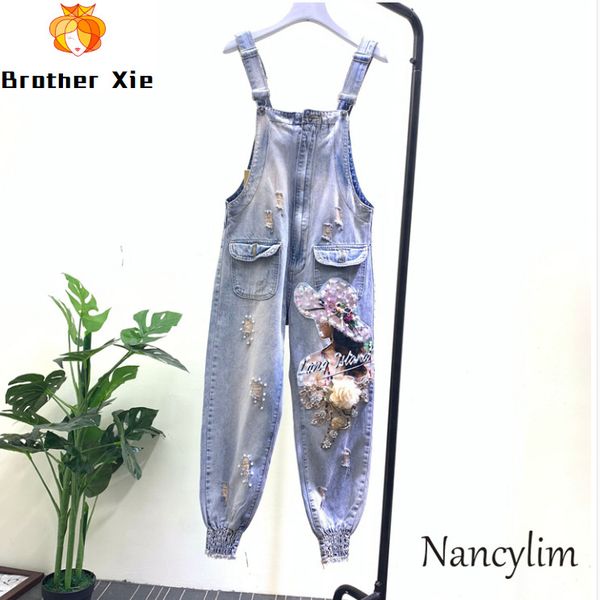 overalls for women strap pants womens fashion beaded sequins broken hole water wash denim haren pants student jeans overalls, Blue
overalls for women strap pants womens fashion beaded sequins broken hole water wash denim haren pants student jeans overalls, Blue