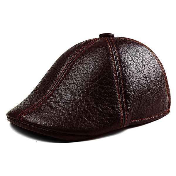 men's genuine leather barets warm winter fashion cap cabby hat vintage newsboy driving cap for men outdoor headwear, Blue;gray
men's genuine leather barets warm winter fashion cap cabby hat vintage newsboy driving cap for men outdoor headwear, Blue;gray