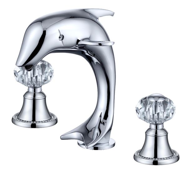 chrome 3 holes 8" widespread lavatory bathroom sink dolphin faucet mixer tap crystal handles deck mounted unique tap
chrome 3 holes 8" widespread lavatory bathroom sink dolphin faucet mixer tap crystal handles deck mounted unique tap