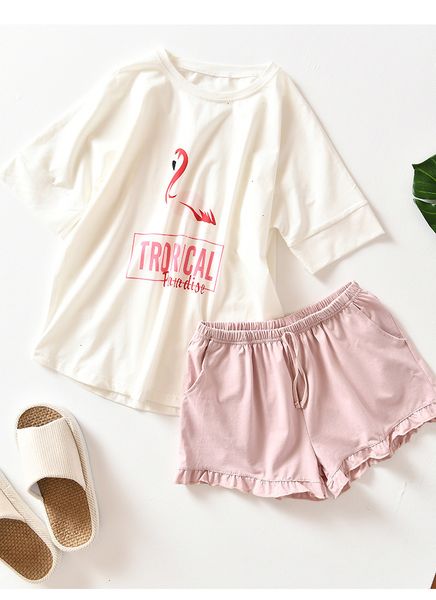 summer pajamas women sleepwear short round neck shorts sleeved flamingos home suit pajama sets nightly recommended pijama home clothing, Black;red
summer pajamas women sleepwear short round neck shorts sleeved flamingos home suit pajama sets nightly recommended pijama home clothing, Black;red