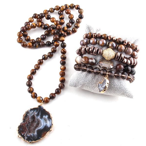 md fashion semi precious beaded jewelry set for pendant necklace and bracelet sets for women jewelryes, Silver
md fashion semi precious beaded jewelry set for pendant necklace and bracelet sets for women jewelryes, Silver