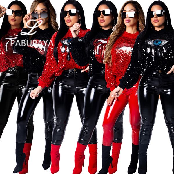 hello528shop fashion casual big eyes red lips cartoon pattern sequin sweater for women funny shirts, White
hello528shop fashion casual big eyes red lips cartoon pattern sequin sweater for women funny shirts, White