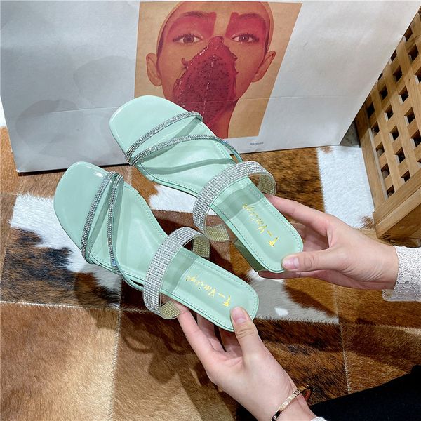 2020 rhinestone slippers square sole slides high heel 35-39 women shoes peep toe gladiator sandals women's yellow slippers with, Black
2020 rhinestone slippers square sole slides high heel 35-39 women shoes peep toe gladiator sandals women's yellow slippers with, Black