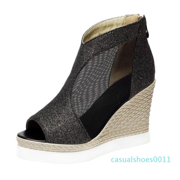 2020 new designer denim sandals summer roman sandals wedges high heels peep-toe platform shoes woman c11, Black
2020 new designer denim sandals summer roman sandals wedges high heels peep-toe platform shoes woman c11, Black