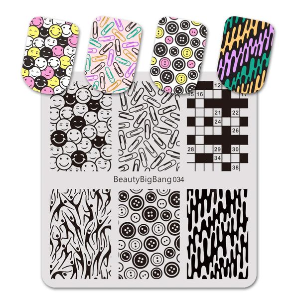 beautybigbang 6*6cm stamping plate nail striped smile face block clip image stainless steel nail art stamping plates template, White
beautybigbang 6*6cm stamping plate nail striped smile face block clip image stainless steel nail art stamping plates template, White