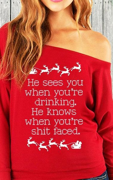 женщин дизайнер сказать, что рождество напечатаны длинным рукавом футболка, White 
женщин дизайнер сказать, что рождество напечатаны длинным рукавом футболка, White