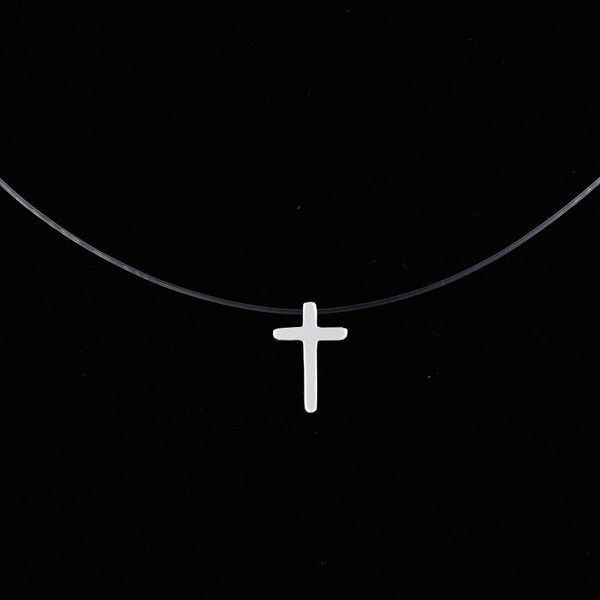 women transparent fishing line necklaces pendants cross necklace invisible chain choker necklaces collier femme, Silver
women transparent fishing line necklaces pendants cross necklace invisible chain choker necklaces collier femme, Silver