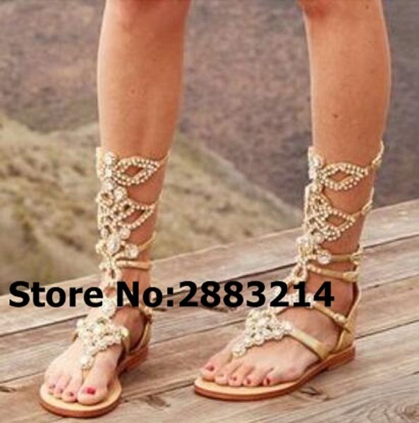 knee high handmade women hollow out sandal boots rhinestone gladiator flats long boots clip-toe crystal embellished lady, Black
knee high handmade women hollow out sandal boots rhinestone gladiator flats long boots clip-toe crystal embellished lady, Black