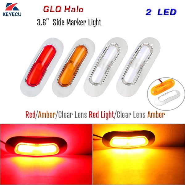 keyecu 3.6" 2 led red/amber glo halo side marker signal clearance light bar/chrome bezel 12v for truck trailer lorry van pickup
keyecu 3.6" 2 led red/amber glo halo side marker signal clearance light bar/chrome bezel 12v for truck trailer lorry van pickup