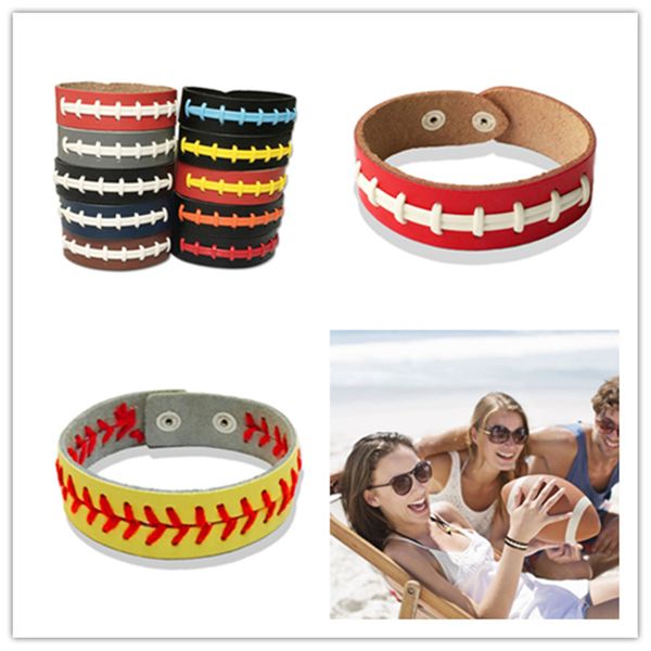 leather seam baseball wristband bracelet softball woven bangles wrist strap football sports wrist rope hand accessories e3406, Red;brown
leather seam baseball wristband bracelet softball woven bangles wrist strap football sports wrist rope hand accessories e3406, Red;brown