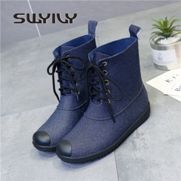 swyivy rainboots woman ankle shoes waterproof 2018 female denim color rain boots pvc comfortable ladies willies rainboots, Black
swyivy rainboots woman ankle shoes waterproof 2018 female denim color rain boots pvc comfortable ladies willies rainboots, Black