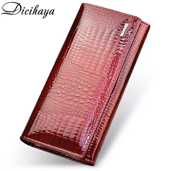 dicihaya genuine leather women's wallets fallow long ladies double zipper wallet clutch bag design red purse crocodile purses y190701, Red;black
dicihaya genuine leather women's wallets fallow long ladies double zipper wallet clutch bag design red purse crocodile purses y190701, Red;black