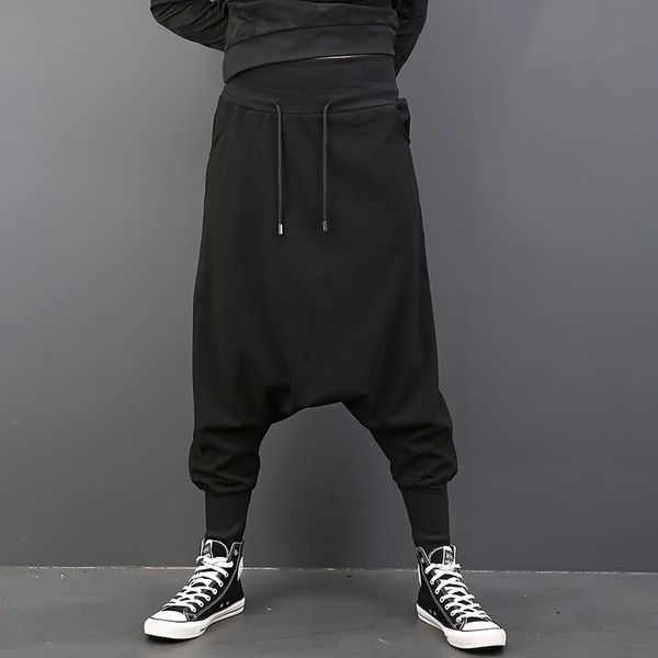 new solid color large size men's low-cut pants tide male elastic waist harem pants streetwear ropa de hombre 2018 men clothes, Black
new solid color large size men's low-cut pants tide male elastic waist harem pants streetwear ropa de hombre 2018 men clothes, Black