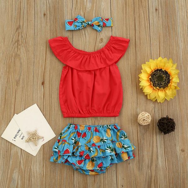 gilrs cute children kids toddler kids baby girls t-shirt fruit print shorts headbnads set outfits children's sets, White
gilrs cute children kids toddler kids baby girls t-shirt fruit print shorts headbnads set outfits children's sets, White