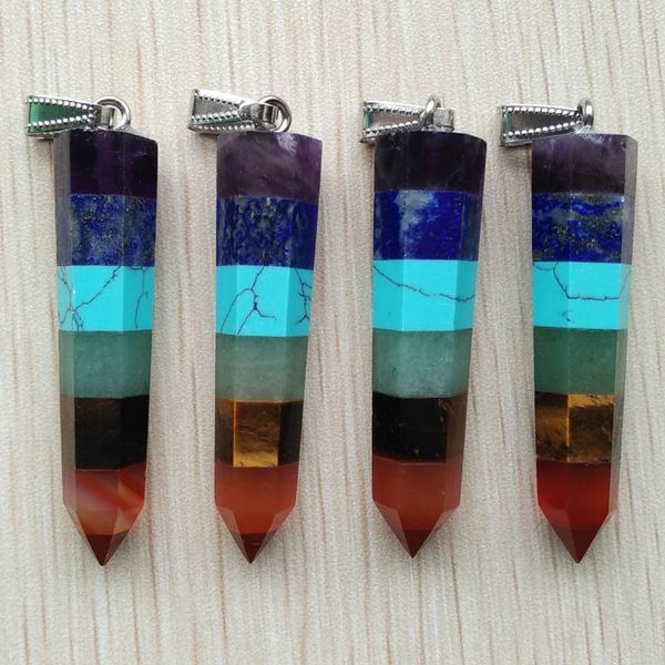 rainbow 7 chakra layered purple crystal lapis aventurine tiger eye stone 12x50mm pendants for jewelry making 4pcs/lot wholesale, Silver
rainbow 7 chakra layered purple crystal lapis aventurine tiger eye stone 12x50mm pendants for jewelry making 4pcs/lot wholesale, Silver