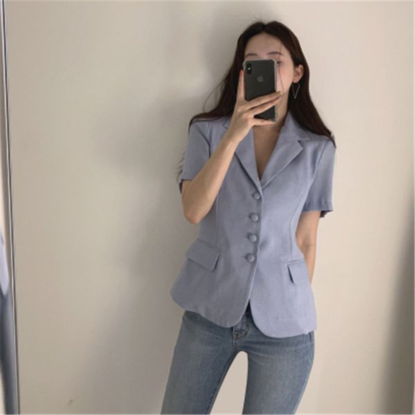 hzirip office lady blazers 2020 chic women streetwear thin summer short sleeves solid stylish loose leisure blazers, White;black
hzirip office lady blazers 2020 chic women streetwear thin summer short sleeves solid stylish loose leisure blazers, White;black