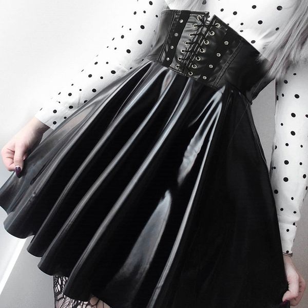 punk harajuku искусственная кожаная юбка повседневная свободная черная мини-плиссированная юбка корейская юбка с высокой талией женские танц, Black;gray
punk harajuku искусственная кожаная юбка повседневная свободная черная мини-плиссированная юбка корейская юбка с высокой талией женские танц, Black;gray