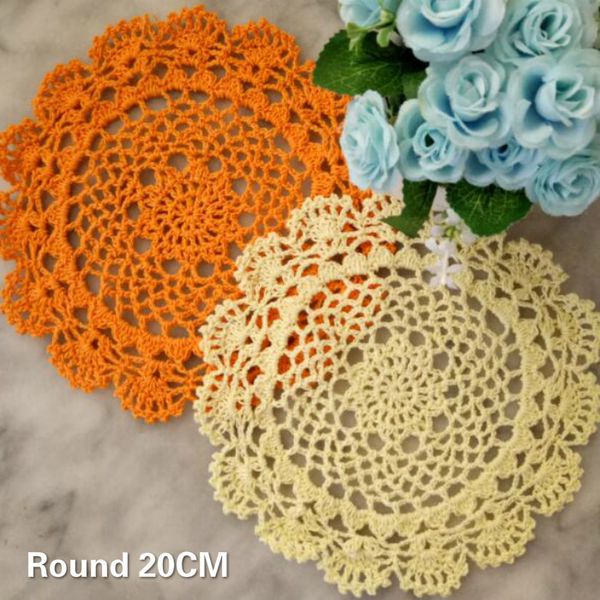 20cm round cotton crochet dining doilies hollow out insulation pads home kitchen table decor pad cup christmas placemats
20cm round cotton crochet dining doilies hollow out insulation pads home kitchen table decor pad cup christmas placemats