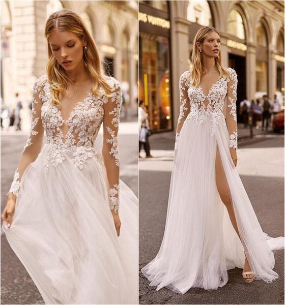 a lin summer beach boho wedding dresses 2020 long sleeves lace bridal gowns slit side fair tulle backless bridal wedding gown robes de, White
a lin summer beach boho wedding dresses 2020 long sleeves lace bridal gowns slit side fair tulle backless bridal wedding gown robes de, White