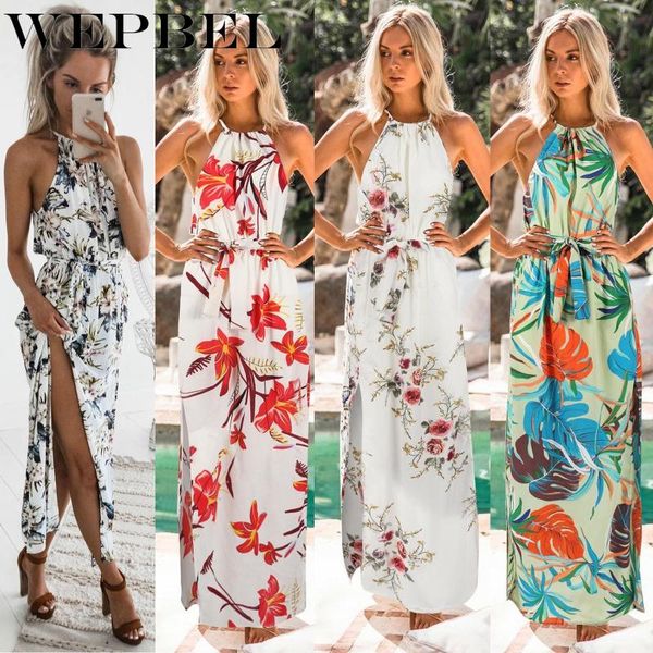 wepbel summer women dress sleeveless halter high split beach style dresses drawstring fashion casual vestidos with belt, Black;gray
wepbel summer women dress sleeveless halter high split beach style dresses drawstring fashion casual vestidos with belt, Black;gray