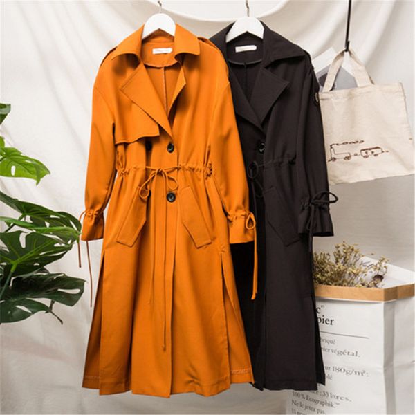 xl-5xl-2019 spring women's slim long double-breasted windbreaker jacket female large size, Tan;black
xl-5xl-2019 spring women's slim long double-breasted windbreaker jacket female large size, Tan;black