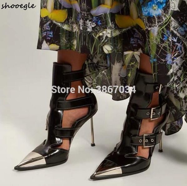 shooegle fashion week stage ankle boots sandals summer women buckled strap thin heels cut outs punk sandals party dress heels, Black
shooegle fashion week stage ankle boots sandals summer women buckled strap thin heels cut outs punk sandals party dress heels, Black