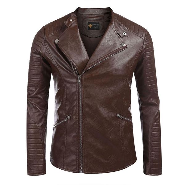 men fashion stand collar long sleeve pu faux-leather moto biker zipper casual solid spring, autumn jacket, Black
men fashion stand collar long sleeve pu faux-leather moto biker zipper casual solid spring, autumn jacket, Black
