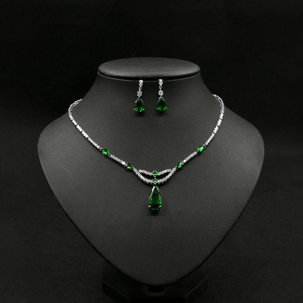 fashion green cubic zirconia water drop pendant necklace and earrings bridal wedding jewelry sets for brides party, Silver
fashion green cubic zirconia water drop pendant necklace and earrings bridal wedding jewelry sets for brides party, Silver