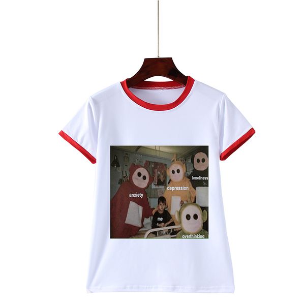 anxiety depression loneliness overthinking me t-shirt women strange things funny streetwear harajuku tshirt summer printing, White
anxiety depression loneliness overthinking me t-shirt women strange things funny streetwear harajuku tshirt summer printing, White