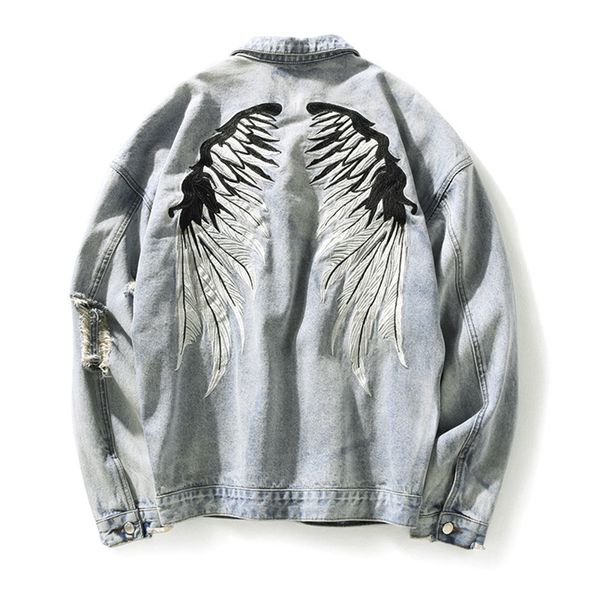 swing embroidery men distressed jean jacket trucker streetwear hip hop coat, Black;brown
swing embroidery men distressed jean jacket trucker streetwear hip hop coat, Black;brown