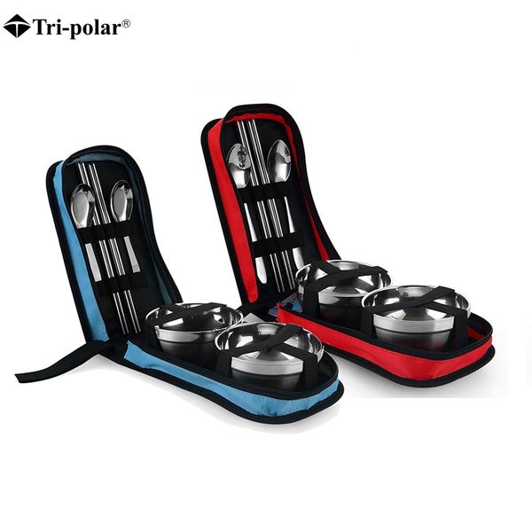 tri-polar stainless steel dinnerware bowls fork spoons chopsticks tableware set with storage bag for camping picnic kitchen
tri-polar stainless steel dinnerware bowls fork spoons chopsticks tableware set with storage bag for camping picnic kitchen
