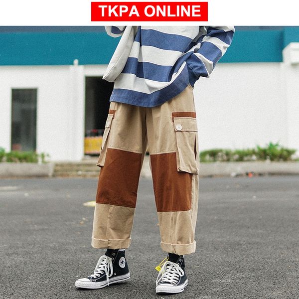 men harajuku japanese streetwear harem pants 2020 overalls mens vintage striaght cargo pants khaki patchwork sweatpants, Black
men harajuku japanese streetwear harem pants 2020 overalls mens vintage striaght cargo pants khaki patchwork sweatpants, Black