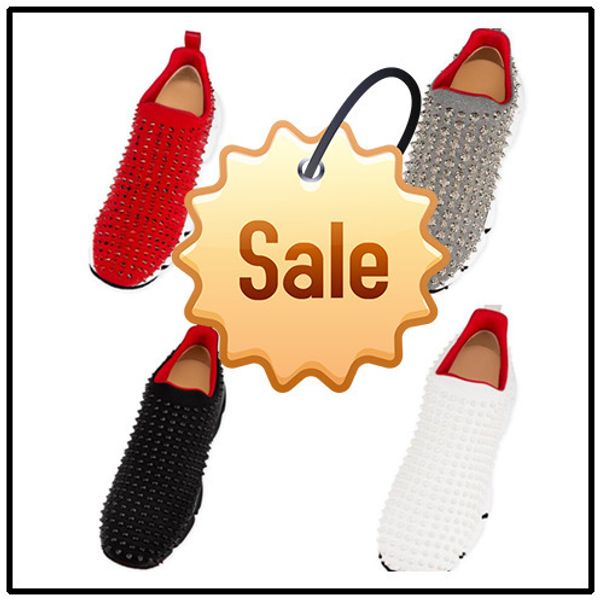 new sale red bottom spike sock designer casual shoes , red sole flats with krystal spikes 4, Black
new sale red bottom spike sock designer casual shoes , red sole flats with krystal spikes 4, Black