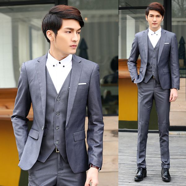 men's suit slim fit one button 3-piece suit blazer dress business wedding party jacket vest & pants, White;black
men's suit slim fit one button 3-piece suit blazer dress business wedding party jacket vest & pants, White;black