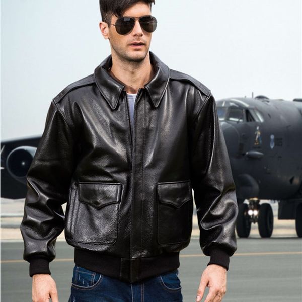 2020 black men usaf a2 pilot leather jacket europe size xxl genuine thick cowhide winter leather coat
2020 black men usaf a2 pilot leather jacket europe size xxl genuine thick cowhide winter leather coat
