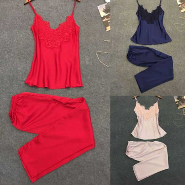 женщины summer sexy очаровательная и мягкие и удобные атласные кружева 2pcs пижама набор строп v-образным вырезом top + длинные брюки solid, Blue;gray
женщины summer sexy очаровательная и мягкие и удобные атласные кружева 2pcs пижама набор строп v-образным вырезом top + длинные брюки solid, Blue;gray