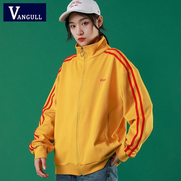 vangull women side striped jackets zipper loose ladies sports coat 2019 spring new style long sleeve solid pocket outerwear, Black;brown
vangull women side striped jackets zipper loose ladies sports coat 2019 spring new style long sleeve solid pocket outerwear, Black;brown