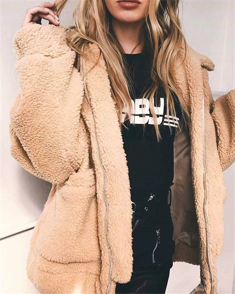 loose large size faux fur coat winter thicker jacket fashion plush coat, Black
loose large size faux fur coat winter thicker jacket fashion plush coat, Black