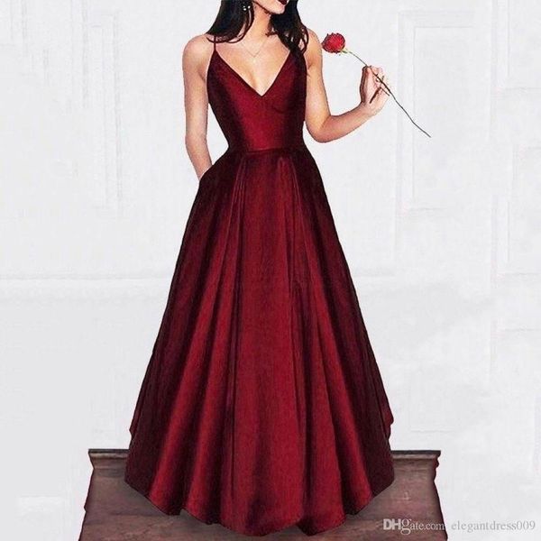 2019 elegant burgundy a line prom dresses spaghetti straps formal evening party gowns vestidos de fiesta special occasion dress party gowns, Black;red
2019 elegant burgundy a line prom dresses spaghetti straps formal evening party gowns vestidos de fiesta special occasion dress party gowns, Black;red