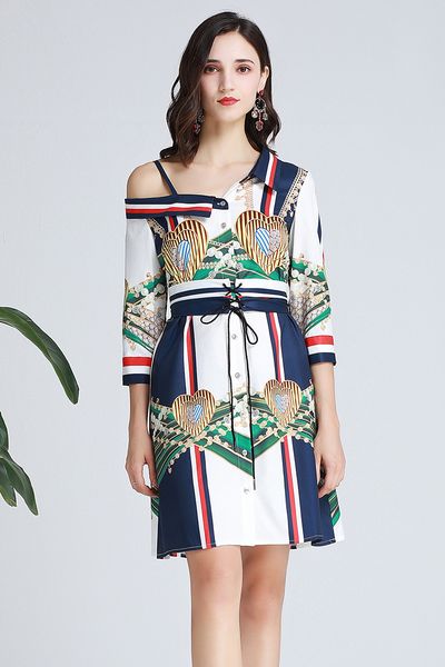 europe and the united states one-shouldered halter dress 2020 spring and summer women's retro stripes abstract printing open-shouldered
europe and the united states one-shouldered halter dress 2020 spring and summer women's retro stripes abstract printing open-shouldered