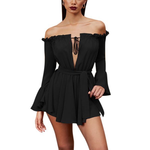liva girl women party dress off should ruffle v neck long sleeve dresses beachtunic mujer clothes loose top, Black;gray
liva girl women party dress off should ruffle v neck long sleeve dresses beachtunic mujer clothes loose top, Black;gray