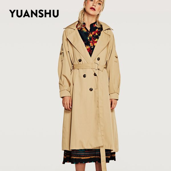 yuanshu fashion slim mid-long trench coat women turn-down collar double breasted epaulet drop shoulder autumn winter coat, Tan;black
yuanshu fashion slim mid-long trench coat women turn-down collar double breasted epaulet drop shoulder autumn winter coat, Tan;black